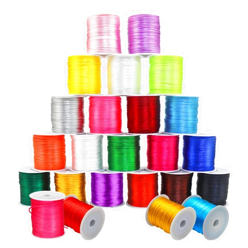 ZhXu Shuo 20 Rolls 656 Yards 1mm Rattail Satin Nylon Trim Cord Silk Cord Beading String for Kumihimo, Braided Bracelets, Pendants Necklace, Macrame Craft, Keychains Lanyards, Jewelry Making
