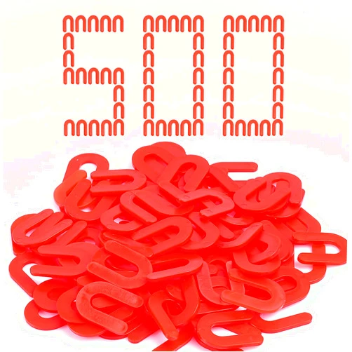 Jauyas Horseshoe Shim Tile Spacers 1/8 Inch Tile Spacers U Shape Plastic Shims for Tile Leveler Spacers (1/8 Red 500 pieces)