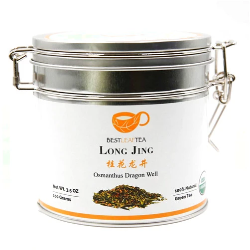 BESTLEAFTEA-Spring Picked Organic Osmathus DragonWell/LongJing Green Tea 100g/3.5Oz