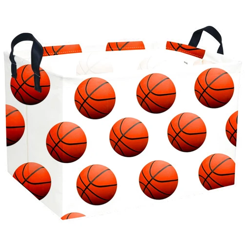 DDBASKET Rectangular Basketball Basket Gift Basket Empty Kids Storage Basket Baby Boy Basket Kids Toy Storage Bin Organizer Box Basketball Room Decor for Home(Basketballs)