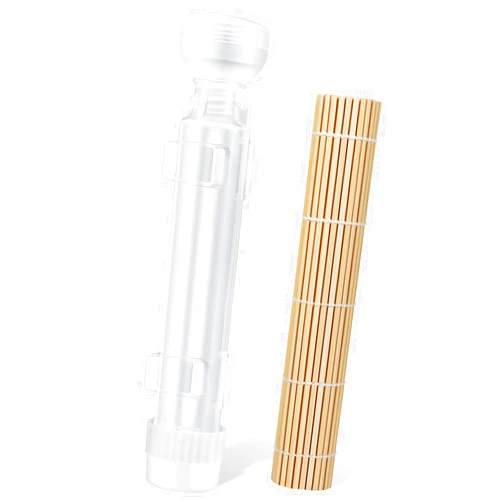 AISHN Sushi Making Kit, Upgraded 11.8 Inches Sushi Roller, Sushi Rolling Mat Sushi Maker Sushi Kit, Sushi Bazooka Easy Made Sushi Translucent white