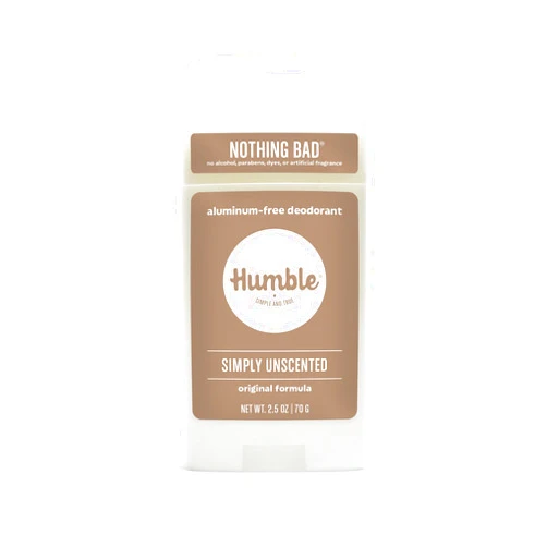 HUMBLE SIMPLE AND TRUE. HUMBLE BRANDS Original Formula Aluminum-free Deodorant. Long Lasting Odor Control with Baking Soda, Simply Unscented, Pack of 1