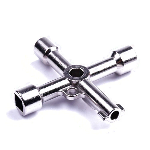 FLS Electrical Cabinet Key, 4 Way 4 IN 1 Utilities Key,Triangle/Square/Panel Cross Key for Faucet,Gas Meter,Valve,Spigots,Electrical Cabinet Plumbing Plumber Opening