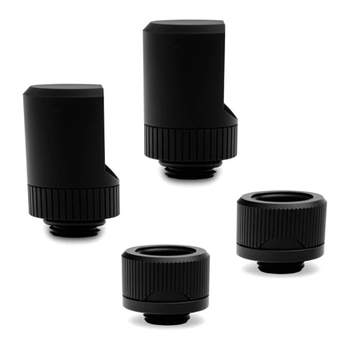 EKWB EK-Quantum Torque HDC-16 Compression and 90 Degree Angled Rotary Fitting Set, Black, 2-Pack