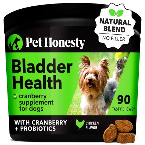 Pet Honesty Bladder Health Cranberry Supplement for Dogs – Kidney Support for Dogs, Dog UTI - Cranberry & D-Mannose to Help Support Dog Urinary Tract Health, Dog Urine & Dog Bladder Support (Chicken)