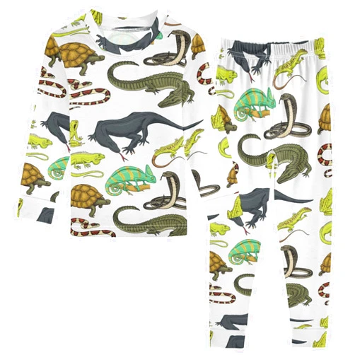 Krafig Unisex Long-Sleeve PJ Sets, 2-Piece Pajamas Sleepwear