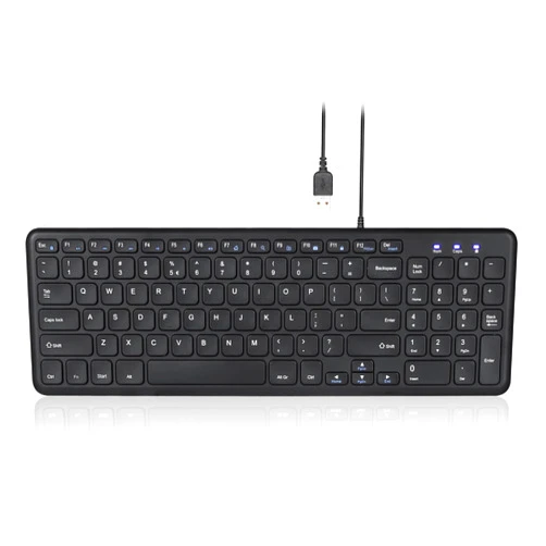 Perixx PERIBOARD-213U Wired Silent USB Scissor Keyboard - 14.45x4.76x0.70 Inches Compact Design with Number Pad - Black - US English (PB-213BUS-11738)