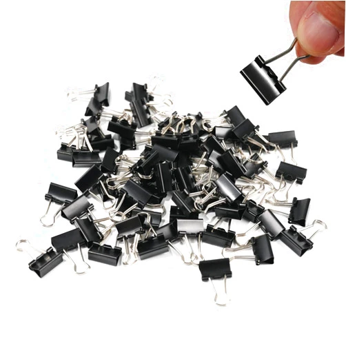 Ykimok 60Pcs Mini Binder Clips, 5/8 inch(15mm), Paper Clamps Micro Size for Office Supplies, Black