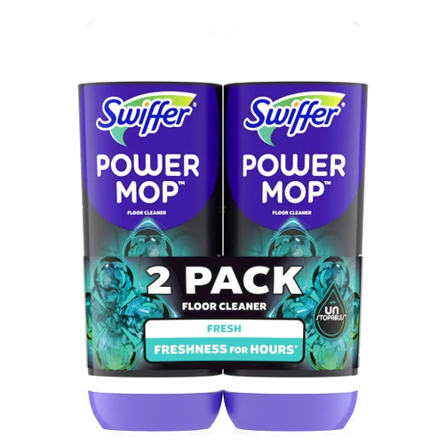 Swiffer PowerMop Floor Cleaning Solution with Unstopables Fresh Scent, PowerMop Refills, Floor Cleaner for Mopping, 25.3 fl oz, 2 Pack