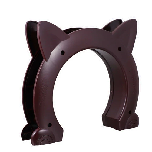 DIKACA Pet Interior Door Cat Portal Brown Built-in Kitty Pass Pet Supply Door for Cats and Small Dogs
