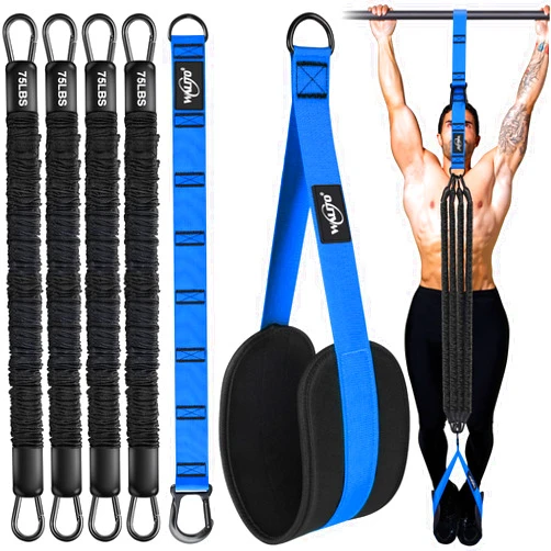 WALITO Pull Up Assistance Bands, Heavy Duty Assisted Pull Up Bands for Pull Up Assist, Adjustable Weight/Size with Fabric Feet Mats, Upgrade Pull Up Assist Bands for Strength Training