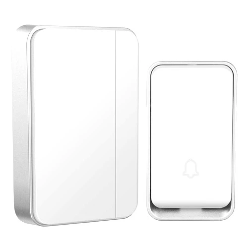 AURTEC 【No Battery Required】Wireless Doorbell Waterproof, AURTEC Door Chime Kit with 1 Receivers & 1 Press Self-powered Transmitter, 51 Chimes and 4 Volume Levels, White