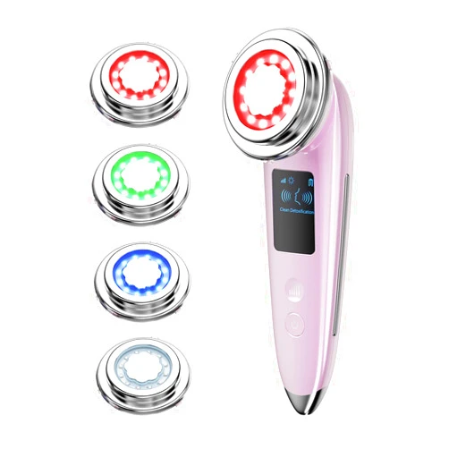VOFEL Face Massager Electric Face Lifting 4 in 1 Facial Massager Anti Aging Skin Tightening Firming Skin Care Tools (Pink2)