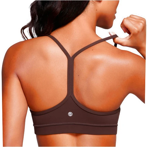 CRZ YOGA Butterluxe Womens Y Back Sports Bra - Padded Racerback Low Impact Spaghetti Thin Strap Workout Yoga Top