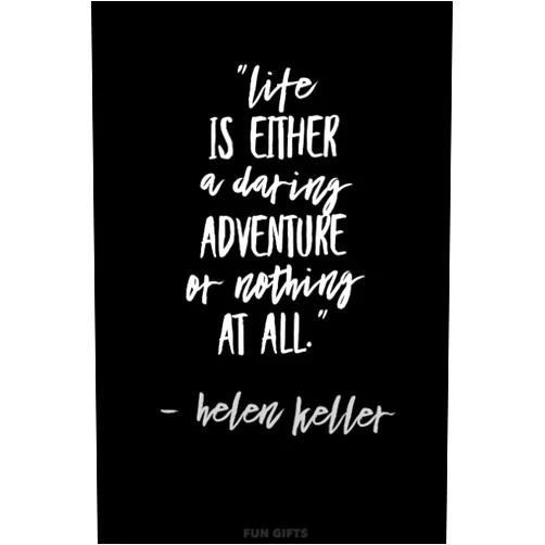 Writing Axis Fun Gifts: Blank Notebook — “Life is either a daring adventure or nothing at all.”