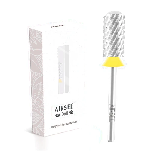 AIRSEE Tungsten Carbide Acrylic Nail Drill Bit Efile Electric File Machine Head Tip for Manicure Polishing Art Remove Gel 3/32
