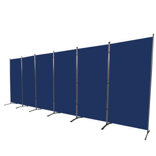 YASRKML Room Divider Folding Privacy Screens, Portable Room Divider Panel 6 Panel Partition Room Dividers Screen, Freestanding Room Partitions and Dividers Fabric Dividers for Room Separation, Navy