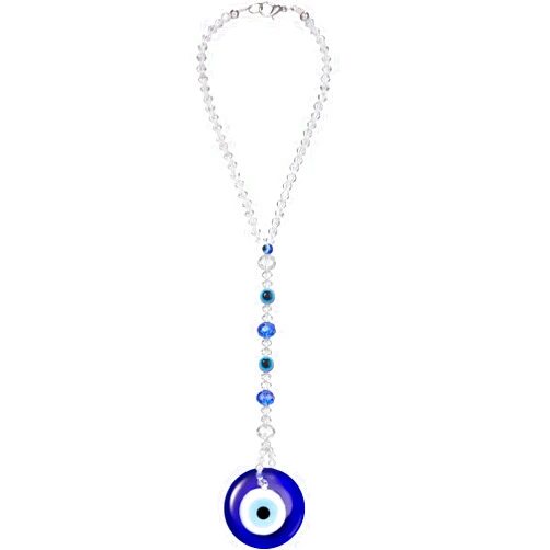 Frienda Evil Eye Car Hanging Ornament Evil Blue Eye Charms for Rear View Mirror Beaded Decor Car Accessories Pendent for Window Door Frame Balcony (Classic Style,Blue)
