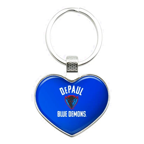 GRAPHICS & MORE DePaul Blue Demon Keychain Heart Love Metal Key Chain Ring