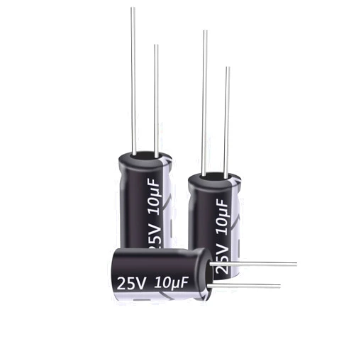 Cermant 100 Pcs 10UF Capacitor 5x11mm(0.2 x0.43in) 25v Electrolytic Capacitor Radial High Frequency Axial Electrolytic Polarized Capacitors Tube Amplifier(13X20mm(0.51x0.79in))