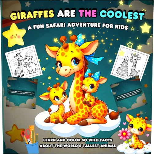 Little-Hands Space Giraffes Are The Coolest - A Fun Safari Adventure For Kids: Learn And Color 50 Wild Facts About The World's Tallest Animal
