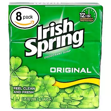 Irish Spring Deodrant Soap (8 Bars, 3.75oz / 106.3gr Each Bar, Original) 8 Bars, 3.75 Ounce / 106.3 Gram Each Bar Original
