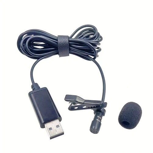 MICMXMO USB Microphone Lavalier Lapel Clip on Mic for Laptop, Computer, PC,Streaming,Conferencing,Interviews, Online Singing, Skype, MSN, Audio Video Recording Desktop Mic,2M