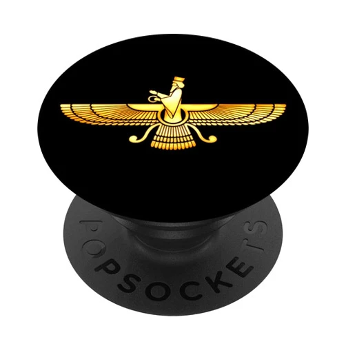 SPIRITUAL SIGNS AND SYMBOLS by yuma Faravahar Zarathustra Symbol Sign Iran Wing Falcon PopSockets Adhesive PopGrip
