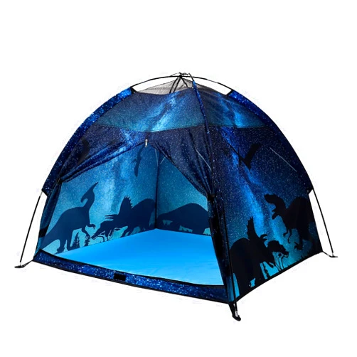 Lucky castle Kids Play Tent Lucky Castle Playhouse for Boys and Girls Easy Fun Dome Tent Camping Playground Pop Up Tent for Kids Indoor and Outdoor Imaginative Play Perfect Kid's Gift (Black Dinosaur)