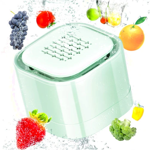 Feiqio Fruit and Vegetable Washing Machine, Fruit Cleaner Device for Deeply Cleans Fresh Produce, IPX7 Waterproof Fruit and Vegetable Purifier, OH-Ion Purification Technology Detachable Cleaning