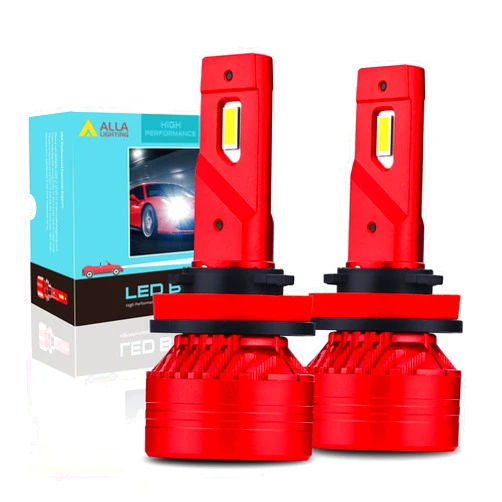 Alla Lighting H8 H11 LED Fog Lights Bulbs or DRL, 6000K Xenon White H16 Lamps for Cars, Trucks, SUVs