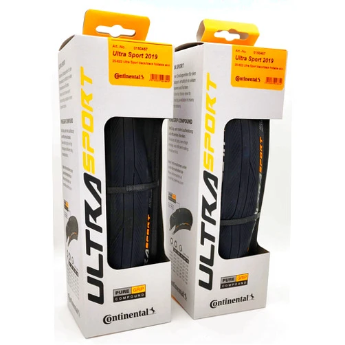 Continental Ultra Sport III 700x25c Black/Black Folding PureGrip - Pair (2 Tires)