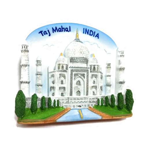 WitnyStore Tiny Taj Mahal in Agra, Uttar Pradesh, India South Asia Tourist Attractions Resin Refrigerator Magnet Traveler Souvenir 3D Fridge Magnets