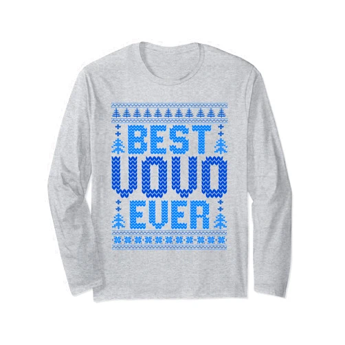 Group Family Matching Ugly Christmas Gifts Matching Best Vovo Ever Funny Ugly Christmas Sweater Party Long Sleeve T-Shirt