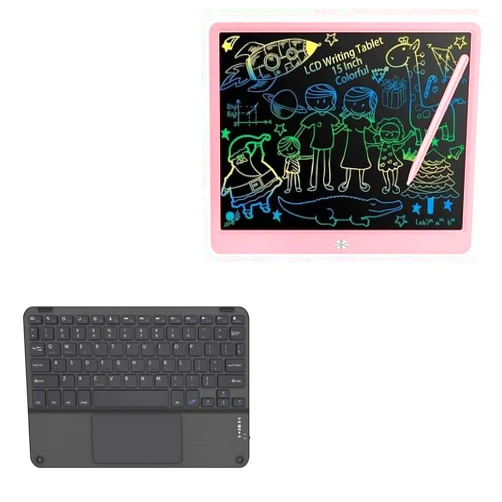 BoxWave Keyboard Compatible with FVEREY Writing Tablet (15 in) - SlimKeys Bluetooth Keyboard with Trackpad, Portable Slim TouchPad - Jet Black