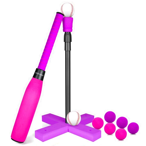CeleMoon Adjustable TEE Foam T Ball Sets for Kids 3-5 Baseball Softball Bat Set Teeball Batting, 8 Balls Included for Toddlers Boys Girls Gift 3-5 5-8 Years Indoor Outdoor Sport Playing Toys