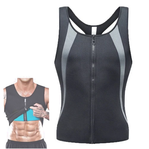 NEOXOL Gynecomastia Compression Zip-Up Vest, Men's Heat Trapping Zipper Sweat Enhancing Vest