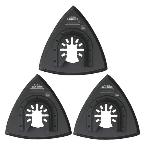 Caliastro Triangle Sanding Pads for Oscillating Multitool with Universal Quick-Release - 3 Pack of 3-1/8 Inch Sander Pads for Hook & Loop Sandpaper- Caliastro