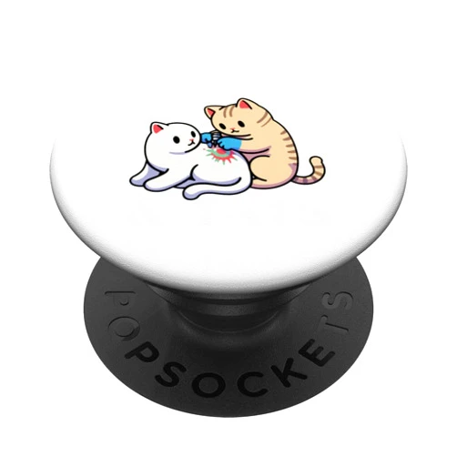 Meowtastic Creations Cats And Tats Funny Feline Tattoo Lover Design PopSockets Adhesive PopGrip