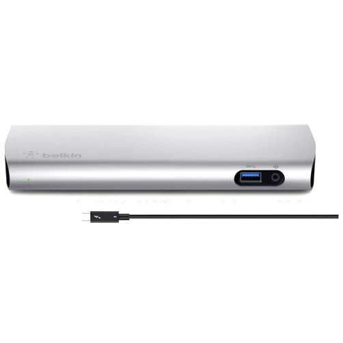 Belkin Thunderbolt 3 Dock w/ 2.6ft Thunderbolt 3 Cable (Thunderbolt Dock for MacBook Pro Models from 2016 or Later, Includes The 2018 Version), Dual 4K @60Hz, 40Gbps Data Transfer Speeds (Renewed)