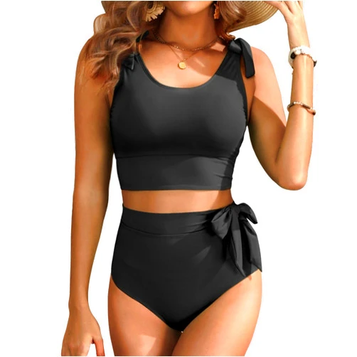 Yonique Two Piece High Waisted Swimsuits - Women Tummy Control Bikini Modest Bathing Suit 2PC 2025