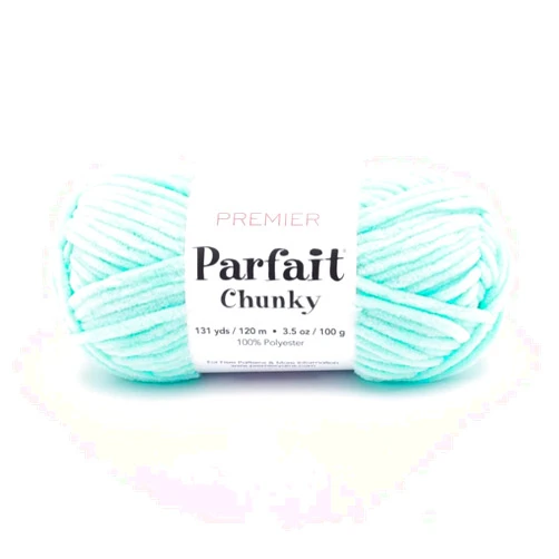 Premier Yarns Premier Parfait Chunky Yarn, Super Bulky Yarn, Ideal Yarn for Knitting and Crocheting, Chenille Yarn, Seaglass, 3.5 oz, 131 Yards