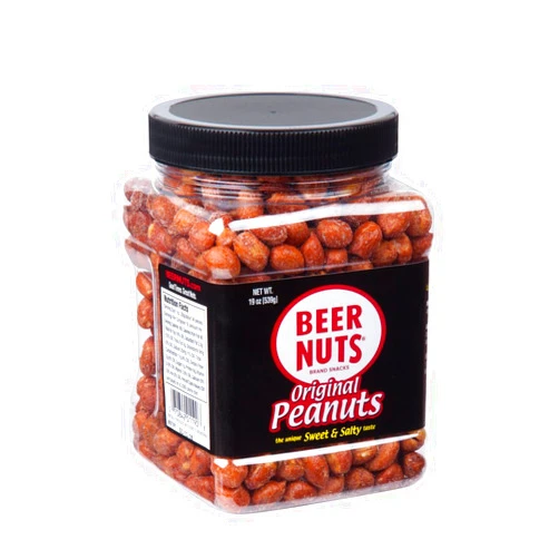 BEER NUTS Original Peanuts - Sweet & Salty Bar Nuts - Gluten Free, Kosher, Low Sodium Peanut Snacks Made In The USA - 19oz Resealable Jar (Pack of 1)
