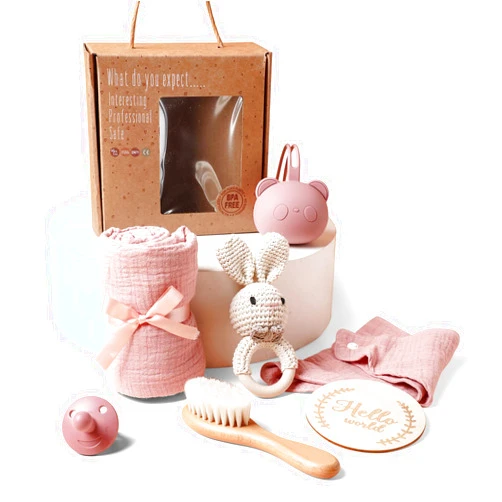 EERKEOD Baby Gift Set for Newborn New Baby Gift Set - Newborn Baby Essentials Baby Bath Set with Baby Blanket Baby Rattle - New Born Baby Girls Gift & Baby Boy Gifts for Baby Shower