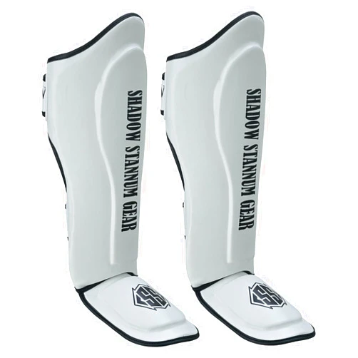 SHADOW STANNUM GEAR Kickboxing Martial Arts Shin Guards - PU Leather Instep Protection Pads with Strong Closure Straps for MMA Martial Arts, Kicking, Sparring, Training