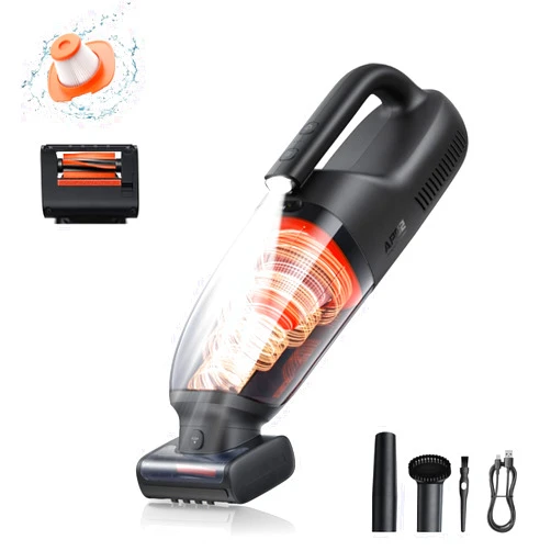 Baseus Hand Held Vacuum Cordless, 160W Car Vacuum Cleaner, Pet Hair Vacuum with LED Light and 10000mAh Battery, Rechargeable Portable Vac for Car Home RV Carpet Couch Stair, No Entanglement (AP02)