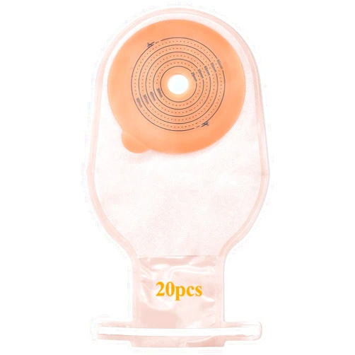 Eyourlife 20 PCS Colostomy Bags, Ostomy Bag Colostomy Supplies, One Piece Drainable Pouches with Clamp Closure for Ileostomy Stoma Care, Hydrocolloid & Non-Woven Border, Cut-to-Fit 15-65MM