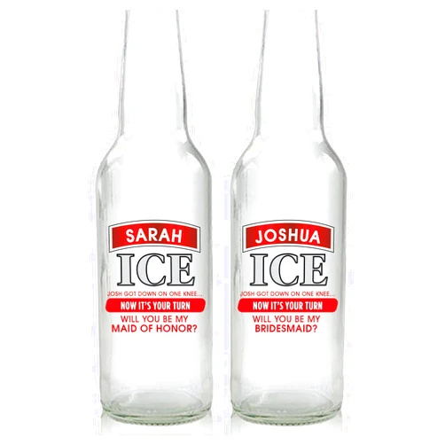 Elleedees Funny, Custom Groomsman Gifts You Got Iced, Set of 2 Labels, Maid of Honor Proposal, Creative Wedding Party Proposal