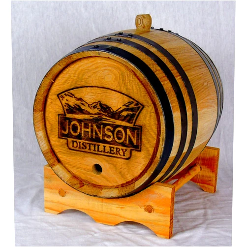 Red Head Barrels Personalized Engraved White American Oak Aging Barrels (2 Liter) - New Wooden Barrels To Age Your Own Whiskey, Bourbon, Wine, Tequila, Rum, Scotch, Beer, & More | Personalized Design Engraved RHB141