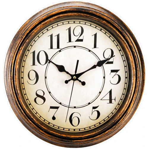 ZENFUN 12'' Round Classic Wall Clock, Battery Operated Quartz Clock Silent Non Ticking Wall Clock, Decorative for Kitchen, Home, Living Room, Farmhouse, Bedrooms, Easy to Read, Bronze